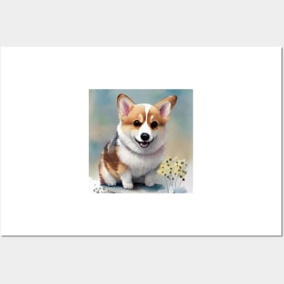 Cute Corgi Puppy Art 2 Posters and Art